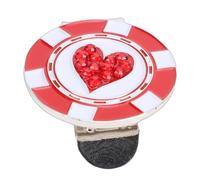 Pince à Chapeau Marqueur de Balle Magnétique en Alliage de Zinc Détachable pour Les Praticiens du Golf Design élégant Accès Facile 1 unité (Strass pêche en Forme de Coeur)