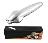 Pince à châtaignes en acier inoxydable 2026, éplucheur de châtaignes de cuisine, ouvre-noix de macadamia (acier inoxydable 430) (White, 17.5x5x3.5cm)