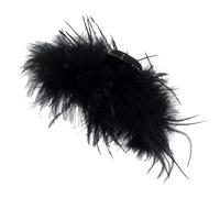 Pince à cheveux - 10 cm, plumes d'autruche artificielles, grandes pinces noires pour bal masqué, pinces élégantes pour scène et fête