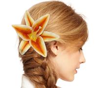 Pince à cheveux 3D en forme de fleur de lys - Forte tenue antidérapante - Pour divers cheveux épais ou fins - Ornement de coiffure pour femme