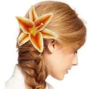 Pince à cheveux 3D en forme de fleur de lys - Forte tenue antidérapante - Pour divers cheveux épais ou fins - Ornement de coiffure pour femme