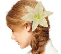 Pince à cheveux 3D en forme de fleur de lys - Forte tenue antidérapante - Pour divers cheveux épais ou fins - Ornement de coiffure pour femme