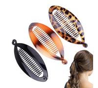 Pince à cheveux à dents larges - Ensemble de style banane 3 pièces, design avec poignée antidérapante, maintien sûr | Accessoire de cheveux vital pour mariage,