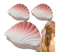 Pince à cheveux à griffes pour cheveux épais - rayures en forme de coquille pour femme | 3 mode folle quotidienne, pince parfumée pour l'école plage voyage concert bal mariage randonnée