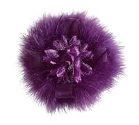 Pince à cheveux à plumes avec fleur en fourrure pour cosplay, événement, coiffure, bibi pour fêtes, cosplay