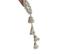 Pince à cheveux argent de style vintage pour femme, cloche pendante avec breloques pompons, Style bohème, accessoire de cheveux polyvalent