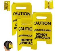 Pince à cheveux « Attention, surstimulation », « Attends, mon/ma partenaire, je suis surstimulé(e) », design jaune amusant, cadeau original pour collègues et amis, 11 x 7,5 x 4 cm