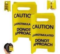 Pince à cheveux « Attention, surstimulation », « Attends, mon/ma partenaire, je suis surstimulé(e) », design jaune amusant, cadeau original pour collègues et amis, 11 x 7,5 x 4 cm