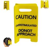 Pince à cheveux « Attention, surstimulation », « Attends, mon/ma partenaire, je suis surstimulé(e) », design jaune amusant, cadeau original pour collègues et amis, 11 x 7,5 x 4 cm