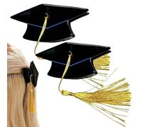 Pince à Cheveux - avec Épingles de Toque de Diplômée à Glands Jaunes | Pinces à Cheveux Mortier pour Doctorat,pour femmes, étudiantes, filles, école, séances photo, voyages, fêtes, cérémonies,