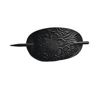 Pince à cheveux avec éponge pour cheveux en cuir synthétique tige ovale, traîneau de cheveux en bâton | Porte de queue de cheval élégante, aiguille pour cheveux en cuir, accessoires pour cheveux