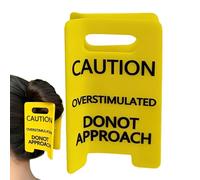 Pince à cheveux avec inscription « Caution Overtimulated Donot Approach » - Jaune - Panneau d'avertissement - Pince à cheveux - Accessoires de coiffure pour femmes et filles (1 pièce)