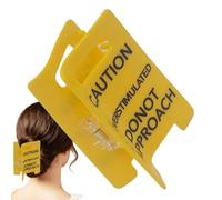 Pince à cheveux avec inscription « Caution » | Panneau tendance antidérapant | Pinces à cheveux résistantes | Pour femmes, filles, étudiants, collègues, amis, fête, école, maison
