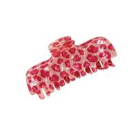 Pince à cheveux avec léopard rose, mâchoire à ressort en PVC pour styles mi-haut, chignons bas et quotidien, pince à mâchoire, accessoire tacheté, dents de charnière, pince latérale à bas,