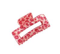 Pince à cheveux avec léopard rose, mâchoire à ressort en PVC pour styles mi-haut, chignons bas et quotidien, pince à mâchoire, accessoire tacheté, dents de charnière, pince latérale à bas,