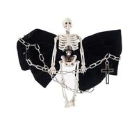 Pince à cheveux avec nœud en forme de tête de mort - Épingle à cheveux - Antidérapante - Décoration de cheveux - Pour fête