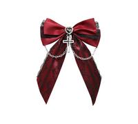 Pince À Cheveux Avec Nœud Papillon En Ruban De Dentelle Barrettes À Pendentif Croisé Antidérapantes Ornement De Cosplay Pour Femmes Porte-queue De Cheval Décorations De Cheveux De Cosplay