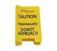 Pince à cheveux avec panneau d'avertissement surstimulé jaune - Cadeau amusant - Accessoire de cheveux pour usage quotidien - Pour fête de bureau - Fantaisie - Ne pas approcher - Pour femmes, filles