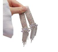 Pince à cheveux avec pompon en cristal, frange frontale latérale, accessoire en un mot, ornement(Two Pack(Light Pink)