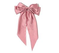 Pince à cheveux avec ruban for femmes, élégante, mode Simple, solide, épingle de printemps en Satin, rétro, accessoires for filles(Pink)