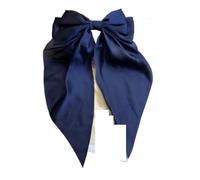 Pince à cheveux avec ruban for femmes, élégante, mode Simple, solide, épingle de printemps en Satin, rétro, accessoires for filles(Navy Blue)