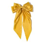 Pince à cheveux avec ruban for femmes, élégante, mode Simple, solide, épingle de printemps en Satin, rétro, accessoires for filles(Gold)