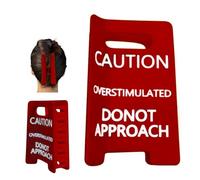 Pince à cheveux avec signe « Caution Overstimulated », « Hold On Partner Im Over Stimulated », A Little Signs To Say I Love You, pinces à cheveux jaunes amusantes pour un cadeau épais et audacieux