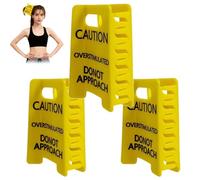 Pince à cheveux avec signe de caution surstimulée, ne pas approcher la pince à cheveux pour cheveux épais, pinces à cheveux jaunes drôles, accessoires pour les travailleurs et les amis (3 pièces)