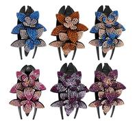 Pince à Cheveux Bec de Canard à Trois Dents, Fleur Ornée | Plastique Confortable, Aspect Diamant, pour Mariages et Fêtes, pour Mariées et Filles Couleur Aléatoire