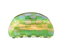 Pince à cheveux carrée avec motif échiquier - Couleur assortie - Accessoire de salle de bain pour femme