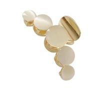 Pince à Cheveux Chat Œil en Alliage, Décor Simple et Élégant | Mâchoires Dentées, Maintien Rapide du Chignon, pour Demoiselles D’honneur et Filles, Or