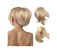 pince à cheveux Chignon à pinces décoiffé for femme, extension de queue cheval haute, courte et lisse, chignon ébouriffé(T1B/4/30)
