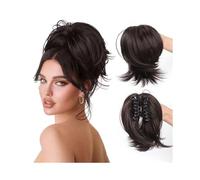 pince à cheveux Chignon à pinces décoiffé for femme, extension de queue cheval haute, courte et lisse, chignon ébouriffé(4/27HL)