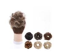 pince à cheveux Chignon bou t décoiffé, chouchous en vrais cheveux humains avec bande élastique(4P27)