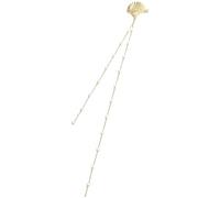 Pince à cheveux coquillage doré, accessoire capillaire avec chaîne de perles, style océan, épingle à cheveux légère en alliage de cuivre avec pompon, pour femme, bijou de tête pour mariage et plage