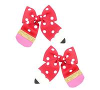 Pince À Cheveux Crayon | 2pcs Dot Crayon Nœuds Pour Cheveux,Pinces À Cheveux Pour Le Premier Jour D'École, Accessoires Pour Cheveux Des Élèves De La