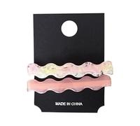 Pince à cheveux créative ondulée en acétate pour fixer une frange élégante - Décoration de cheveux pour femmes et filles