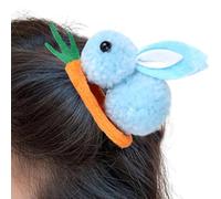 Pince à cheveux de lapin, épingle à cheveux de lapin - Pince à cheveux lapin avec épingles à cheveux carottes | Pince à cheveux élastique en forme de lapin en peluche, accessoires pour cheveux de lapi