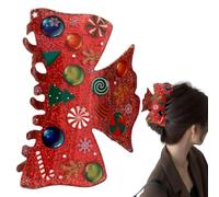 Pince à cheveux de Noël - Pince à cheveux en acrylique de 8,5 cm, accessoire de cheveux festif | Une forte tenue pour cheveux épais et fins, faveur, bas de Noël pour filles et adultes