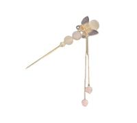 Pince à cheveux de style chinois avec perles et papillons pour femme