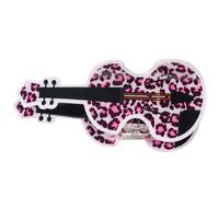 Pince à cheveux élégante en forme de basse avec imprimé léopards - Pince à cheveux - Imprimé léopard des années 2000 - Accessoires de cheveux tendance pour femmes et filles