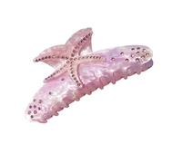 Pince à cheveux élégante en forme d'étoile de mer pour femmes et filles avec strass scintillants en acrylique solide