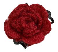 Pince à cheveux élégante en mohair avec rose - Accessoire de cheveux pour femme