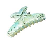 Pince à cheveux élégante sur le thème des étoiles de mer avec strass - Accessoire de qualité supérieure en acrylique de grande capacité pour bal de fin d'année, mariage