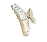 Pince à cheveux élégante sur le thème des étoiles de mer avec strass - Accessoire en acrylique de qualité supérieure - Grande capacité pour bal de fin d'année, grande griffe pour une longue durée