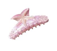 Pince à cheveux élégante sur le thème des étoiles de mer avec strass - Accessoire en acrylique de qualité supérieure - Grande capacité pour bal de fin d'année, grande griffe pour une longue durée