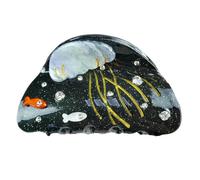Pince à cheveux élégante sur le thème marin avec méduse en acrylique pour femme et fille