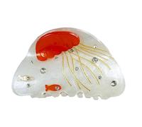 Pince à cheveux élégante sur le thème marin avec méduse en acrylique pour femme et fille