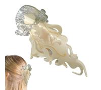 Pince à cheveux en acétate mignonne, en forme de méduse - Épingles à cheveux solides sur le thème de pour épouses, étudiants, dames, école, danse, réparation, mariage, séance photo de famille