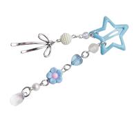 Pince à cheveux en acrylique légère en forme d'étoile élégante avec nœud et perle qui améliore votre look avec une ambiance douce